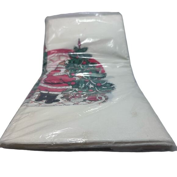 Lawrence Christmas PAPER Tablecloth Cover 54"x 96" Tree Presents‎ New Vintage - Picture 4 of 9